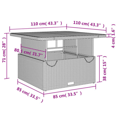 4-Piece Garden Dining Set with Cushions Black Poly Rattan Wicker Outdoor Patio Furniture - Image 10