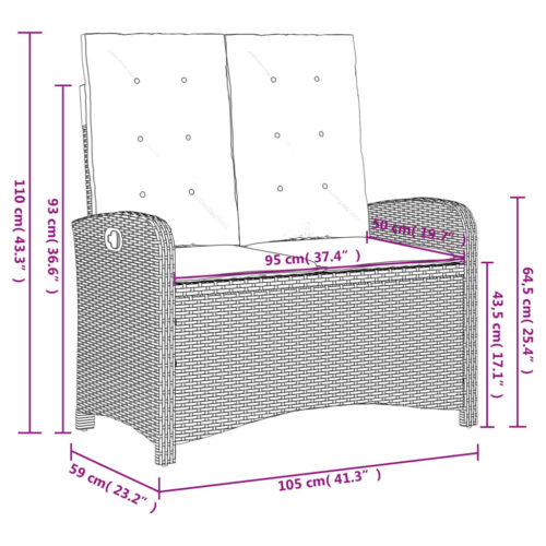 4-Piece Garden Dining Set with Cushions Black Poly Rattan Wicker Outdoor Patio Furniture - Image 11