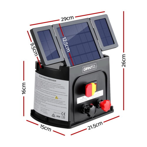 Giantz 5km Electric Fence Energiser PET Solar Energizer 0.15J - Image 2