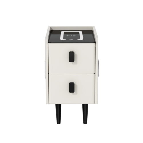 Artiss Smart Bedside Table with Wireless Charging - AIDA White - Image 3