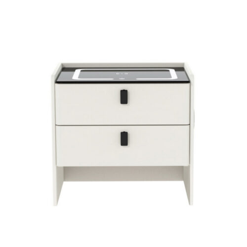Artiss Smart Bedside Table Wireless Charging - BESS White - Image 3