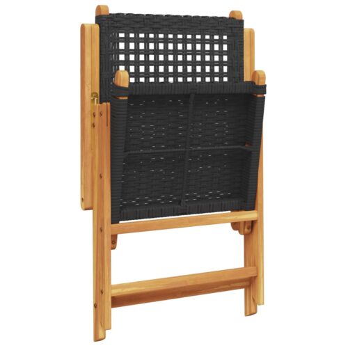 7-Piece Garden Dining Set Black Poly Rattan Wicker Outdoor Patio Furniture Wood Timber Outdoor Patio Furniture - Image 7