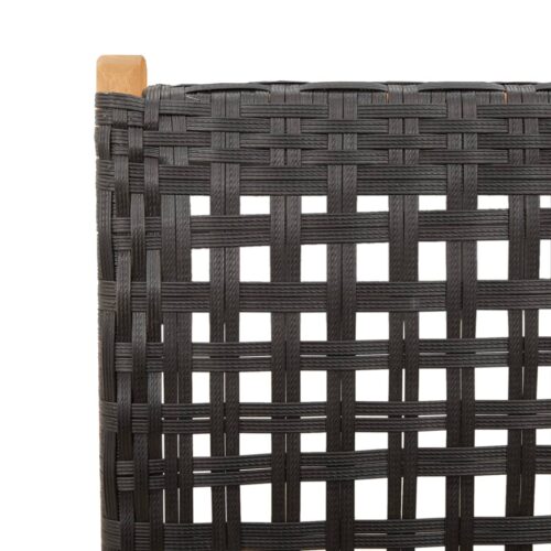 7-Piece Garden Dining Set Black Poly Rattan Wicker Outdoor Patio Furniture Wood Timber Outdoor Patio Furniture - Image 10