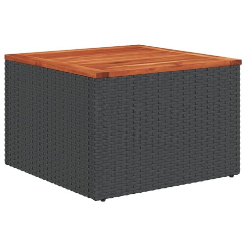 10-Piece Garden Sofa Set with Cushions Black Poly Rattan Wicker Outdoor Patio Furniture - Image 3