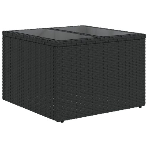 11-Piece Garden Sofa Set with Cushions Black Poly Rattan Wicker Outdoor Patio Furniture - Image 5