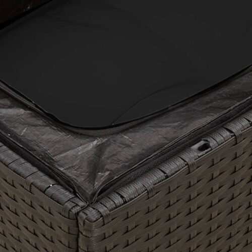 11-Piece Garden Sofa Set with Cushions Black Poly Rattan Wicker Outdoor Patio Furniture - Image 7
