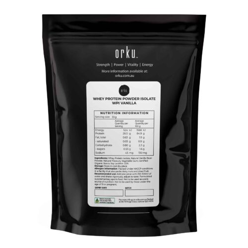 Orku 2Kg Whey Protein Isolate Powder Vanilla WPI | Sports Food - Image 2