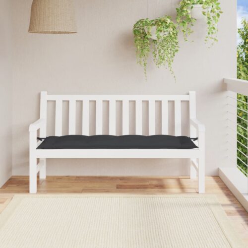Garden Bench Cushion Black 150x50x7cm Oxford Fabric - Image 2