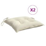Chair Cushions 2pcs Cream White 50x50x7cm Oxford Fabric
