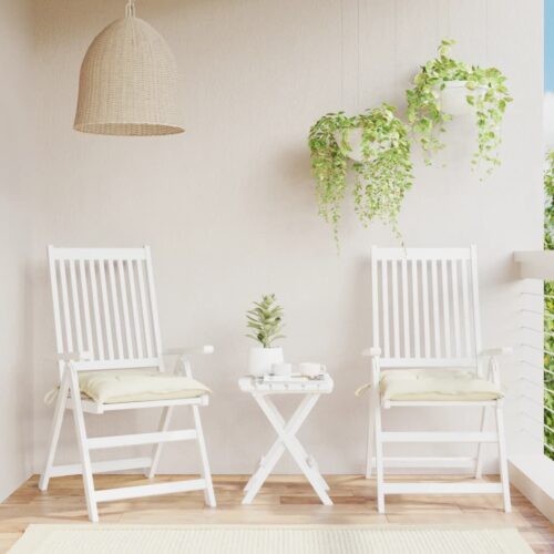 Chair Cushions 2pcs Cream White 50x50x7cm Oxford Fabric - Image 2