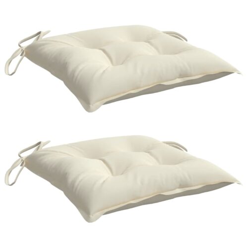 Chair Cushions 2pcs Cream White 50x50x7cm Oxford Fabric - Image 3