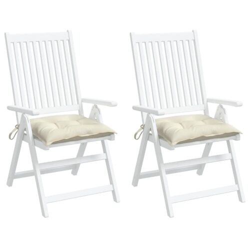 Chair Cushions 2pcs Cream White 50x50x7cm Oxford Fabric - Image 4