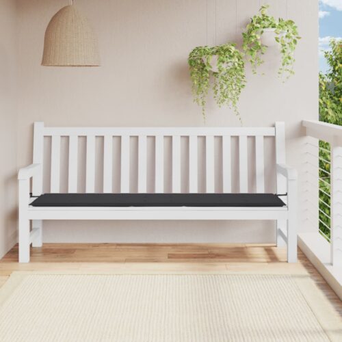 Garden Bench Cushion Black 200x50x3cm Oxford Fabric - Image 2