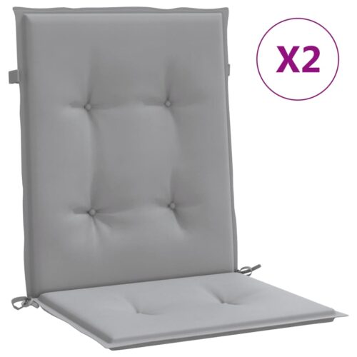 Garden Lowback Chair Cushions 2pcs Grey Oxford Fabric