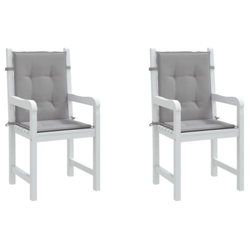 Garden Lowback Chair Cushions 2pcs Grey Oxford Fabric - Image 4