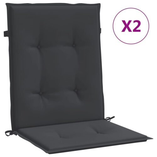 Garden Lowback Chair Cushions 2pcs Black 100x50x3cm Oxford Fabric