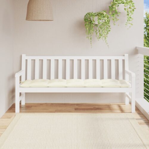 Garden Bench Cushion Cream 180x50x7cm Oxford Fabric - Image 2
