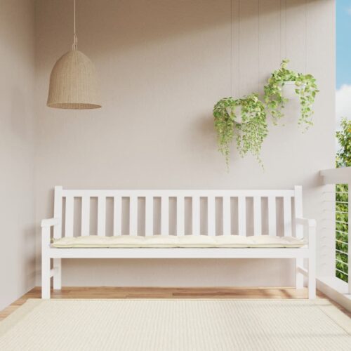 Garden Bench Cushion Cream 200x50x7cm Oxford Fabric - Image 2