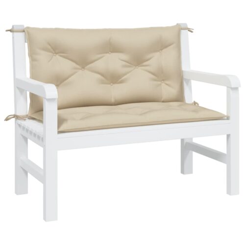 Garden Bench Cushions 2pcs Beige 100x50x7cm Oxford Fabric - Image 3