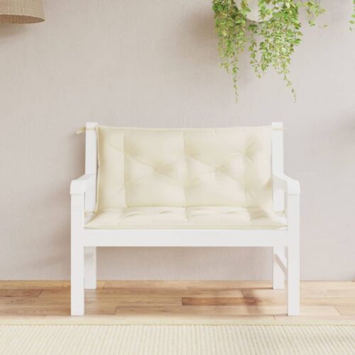 Garden Bench Cushions 2pcs Cream 100x50x7cm Oxford Fabric - Image 2