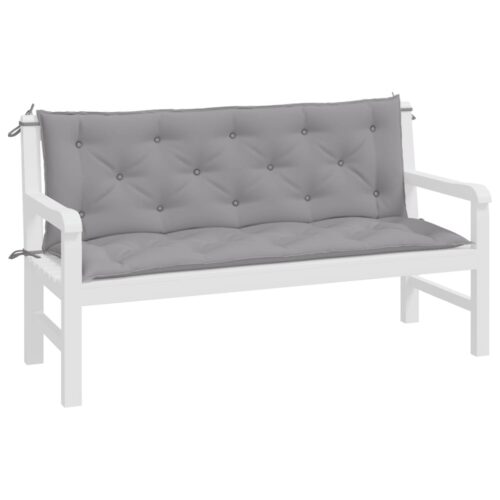 Garden Bench Cushions 2pcs Grey 150x50x7cm Oxford Fabric - Image 4