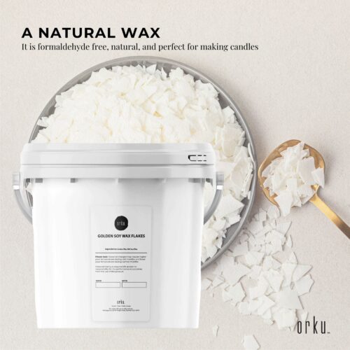 2Kg Golden 464 Soy Wax Flakes Bucket 100% Pure Natural DIY Candle Melts Chips - Image 4
