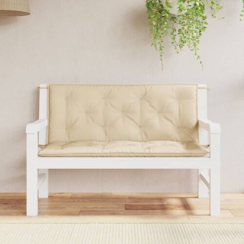 Garden Bench Cushions 2pcs Beige 120x50x7cm Oxford Fabric - Image 2