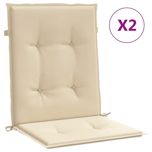 Garden Lowback Chair Cushions 2pcs Beige 100x50x3cm Oxford Fabric