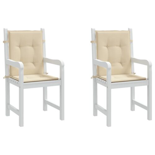 Garden Lowback Chair Cushions 2pcs Beige 100x50x3cm Oxford Fabric - Image 4
