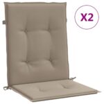 Garden Lowback Chair Cushions 2pcs Taupe 100x50x3cm Oxford Fabric