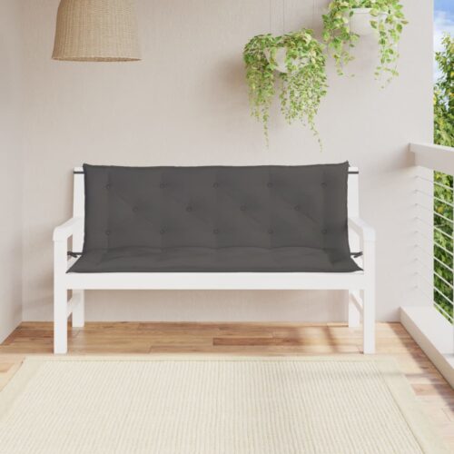 Garden Bench Cushions 2pcs Anthracite 150x50x7cm Oxford Fabric - Image 2