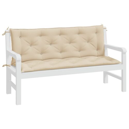 Garden Bench Cushions 2pcs Beige 150x50x7cm Oxford Fabric - Image 4