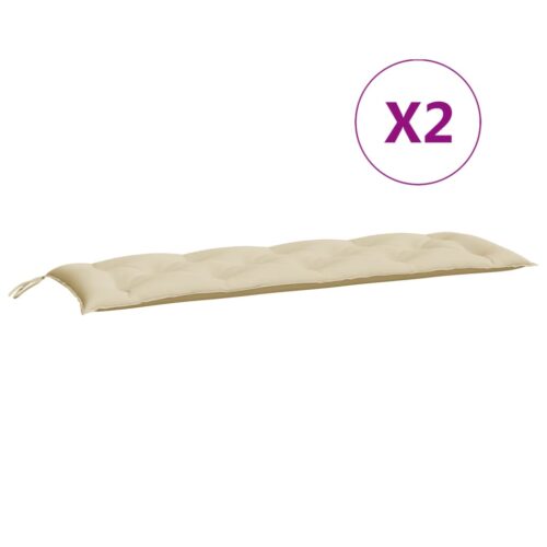 Garden Bench Cushions 2pcs Beige 150x50x7cm Oxford Fabric - Image 5
