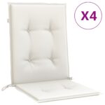 Lowback Chair Cushions 4pcs Melange Cream 100x50x4cm Fabric