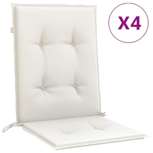Lowback Chair Cushions 4pcs Melange Cream 100x50x4cm Fabric