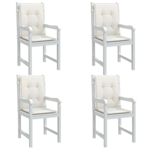 Lowback Chair Cushions 4pcs Melange Cream 100x50x4cm Fabric - Image 2