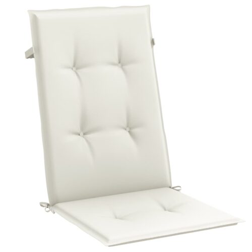 Highback Chair Cushions 4pcs Melange Cream 120x50x4cm Fabric - Image 5