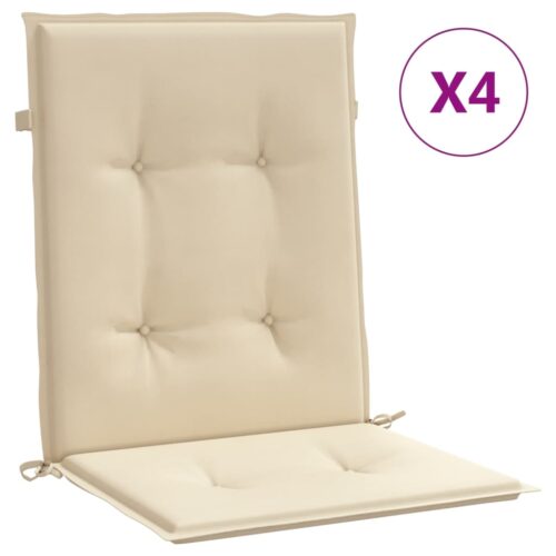 Garden Lowback Chair Cushions 4pcs Beige 100x50x3cm Oxford Fabric