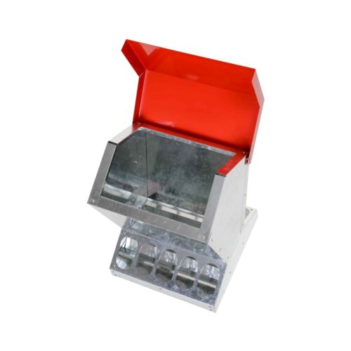 10kg Automatic Chook Chicken Feeder Poultry Auto Trough Galvanised Metal Feeders - Image 2