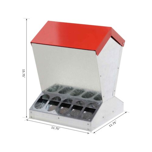 10kg Automatic Chook Chicken Feeder Poultry Auto Trough Galvanised Metal Feeders - Image 4