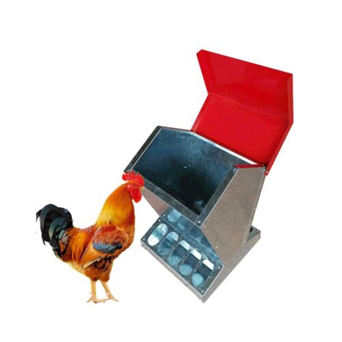 10kg Automatic Chook Chicken Feeder Poultry Auto Trough Galvanised Metal Feeders - Image 6