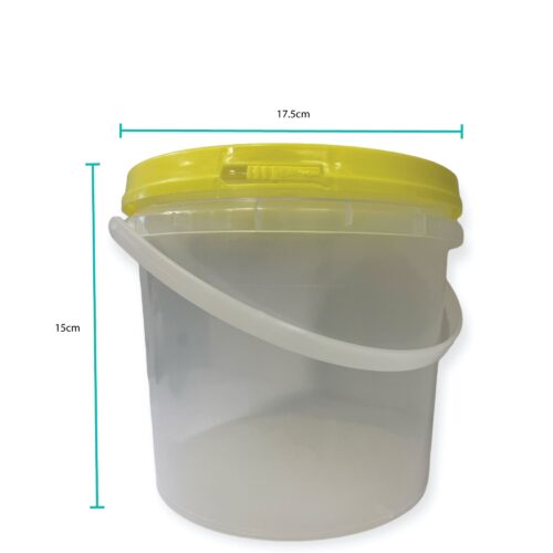 Bulk 10 x 2.2L Honey Bucket with Lid 3Kg Clear Tamper Proof Plastic Tub - Image 2