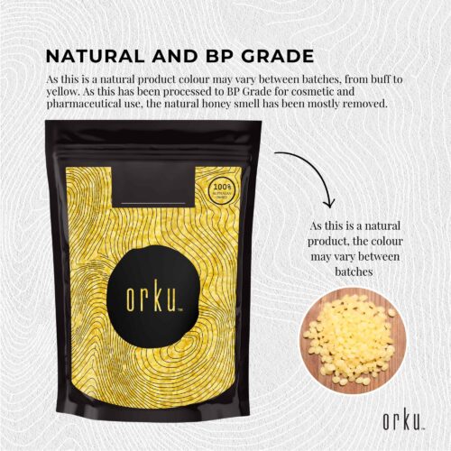 1kg Orku Organic Beeswax Pellets Yellow Cosmetic Grade Quality Pure Bees Wax - Image 8