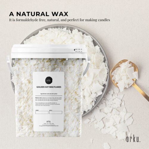 400g Golden 464 Soy Wax Flakes Bucket 100% Pure Natural DIY Candle Melts Chips - Image 3