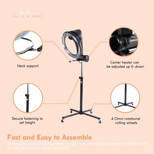 Standing Hair Dryer Accelerator Colour 360 Rotating Halo Rolling Salon Equipment - Image 5