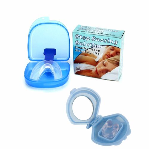 Mouthguard Mouthpiece Nose Clip Anti Snoring Aid Sleep Breathing Device