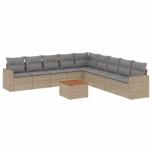 10-Piece Garden Sofa Set Outdoor Patio Wicker Rattan Lounge Furniture Setting - Image 5