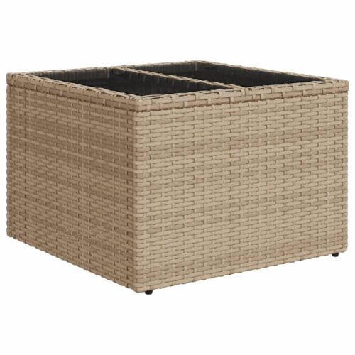 5-Piece Garden Sofa Set with Cushions Beige Poly Rattan Wicker Outdoor Patio Furniture - Image 6