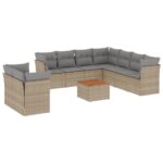 10-Piece Garden Sofa Set Outdoor Patio Wicker Rattan Lounge Chairs Table Furniture