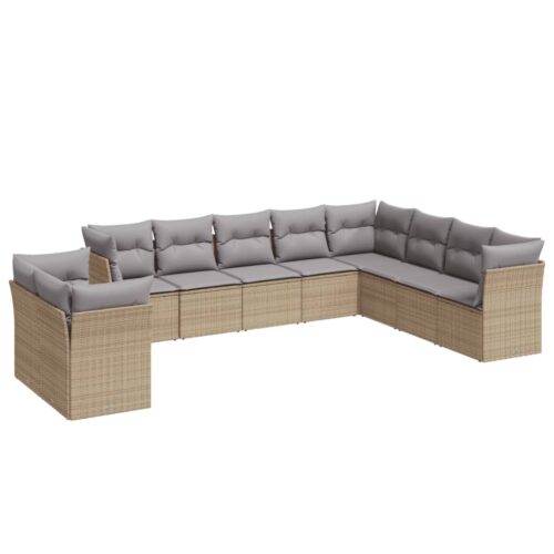 10-Piece Garden Sofa Set Outdoor Patio Wicker Rattan Lounge Furniture Setting - Image 5